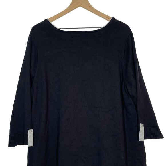 NEW Karen Scott Sweater Women's Plus Size 3X Black Pullover 3/4 Sleeve Tunic - Picture 6 of 12
